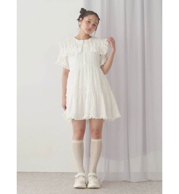 merry jenny「くるくるフリルカラーミニワンピース」|ワンピース|