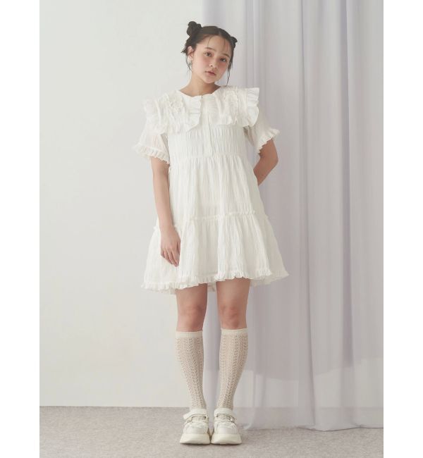merry jenny「くるくるフリルカラーミニワンピース」|ワンピース|