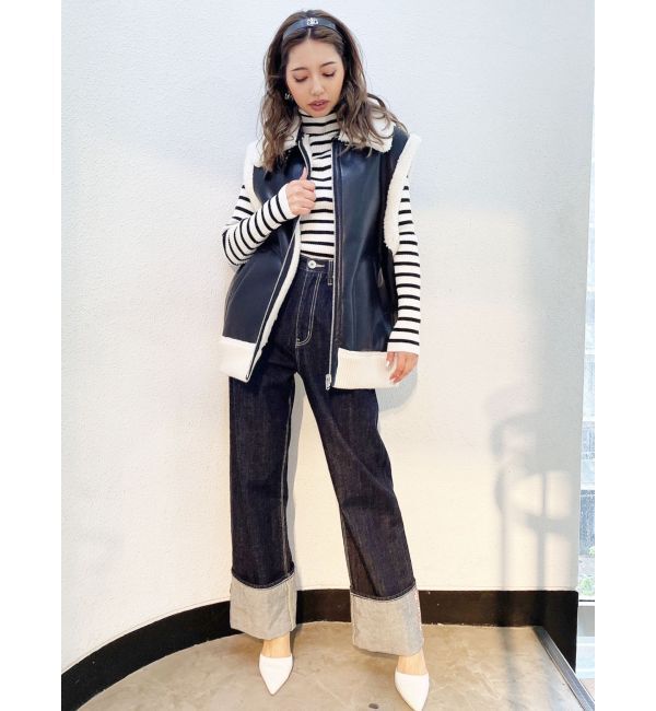 GYDA「フェイクムートンベスト」|ダウンベスト・ベスト|