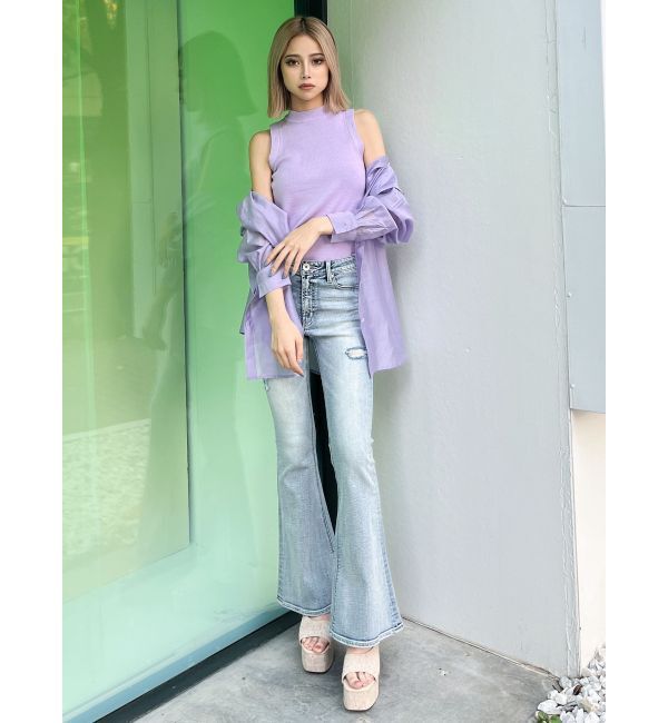 GYDA「3WAYショルダーOPENシアードッキングシャツ」|シャツ・ブラウス|