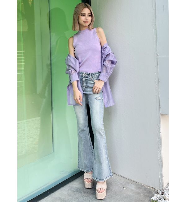 GYDA「3WAYショルダーOPENシアードッキングシャツ」|シャツ・ブラウス|