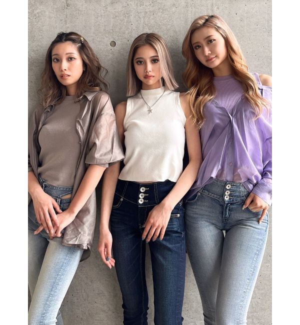 GYDA「3WAYショルダーOPENシアードッキングシャツ」|シャツ・ブラウス|