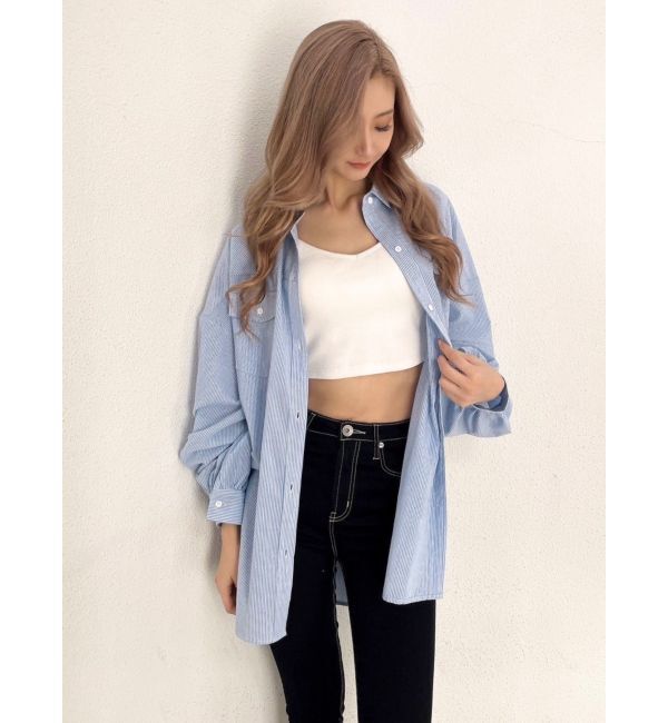 GYDA「ストライプオーバーシャツ」|シャツ・ブラウス|