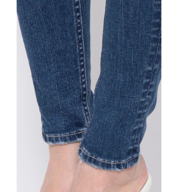 GYDA「ジャストウエスト side connected rippedスキニーデニムパンツ」|デニム|