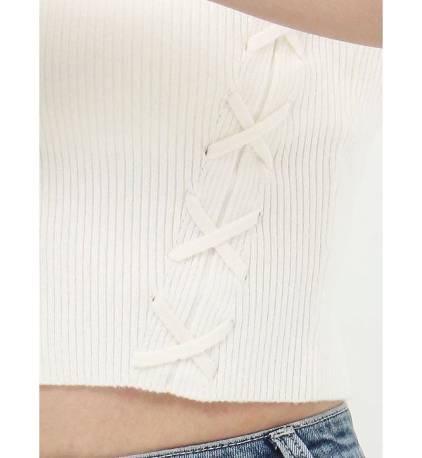 GYDA「サイドレースアップオフショルニットトップス」|ニット・セーター|