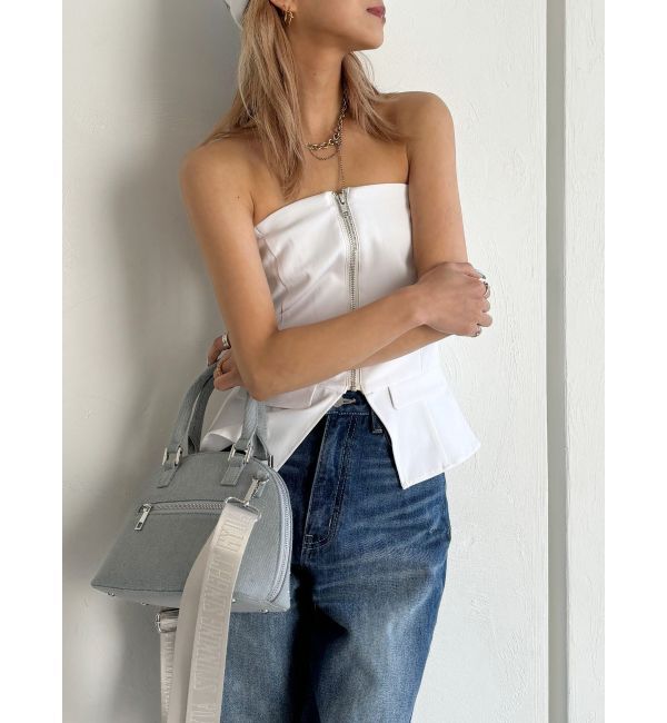 GYDA「【TINY】フロントZIPペプラムブラウス」|シャツ・ブラウス|