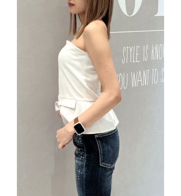 GYDA「【TINY】フロントZIPペプラムブラウス」|シャツ・ブラウス|