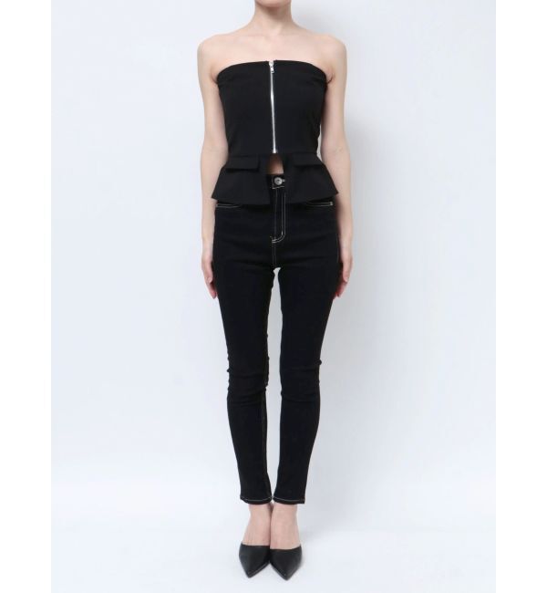 GYDA「【TINY】フロントZIPペプラムブラウス」|シャツ・ブラウス|