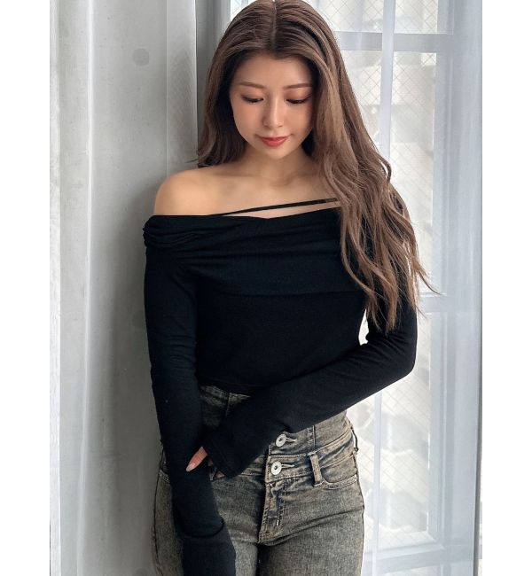 GYDA「アシンンメトリーオフショルトップス」|Tシャツ・カットソー|