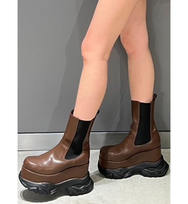 GYDA「Wソールサイドゴアショートブーツ」|ショートブーツ|ブラウン