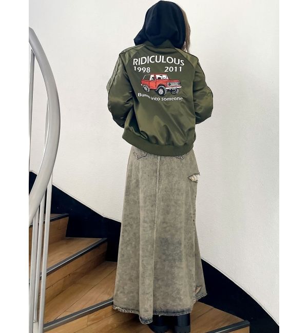 GYDA「【みちょぱコラボ】MCP SIDERIPPED OVERLAPケミカルデニムロングスカート」|スカート|