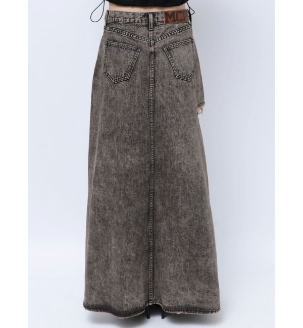 GYDA「【みちょぱコラボ】MCP SIDERIPPED OVERLAPケミカルデニムロングスカート」|スカート|