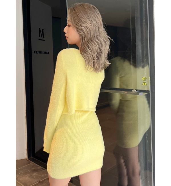 GYDA「Symmetry GYDAチャーム付きシャギーニットキャミワンピース【SETUP着用可】」|ワンピース|