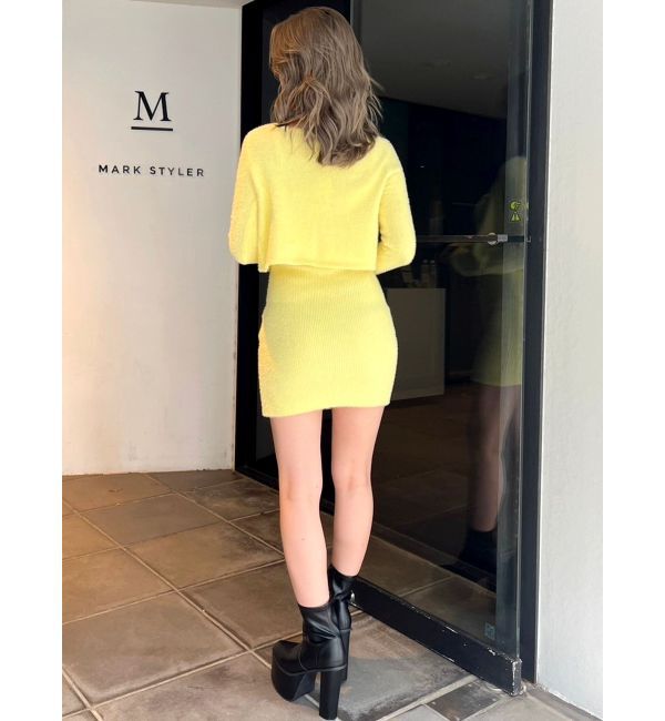 GYDA「Symmetry GYDAチャーム付きシャギーニットキャミワンピース【SETUP着用可】」|ワンピース|