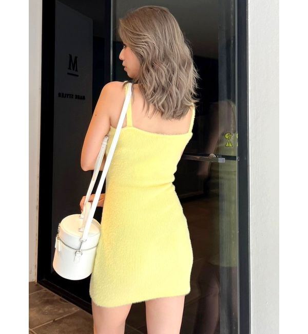 GYDA「Symmetry GYDAチャーム付きシャギーニットキャミワンピース【SETUP着用可】」|ワンピース|