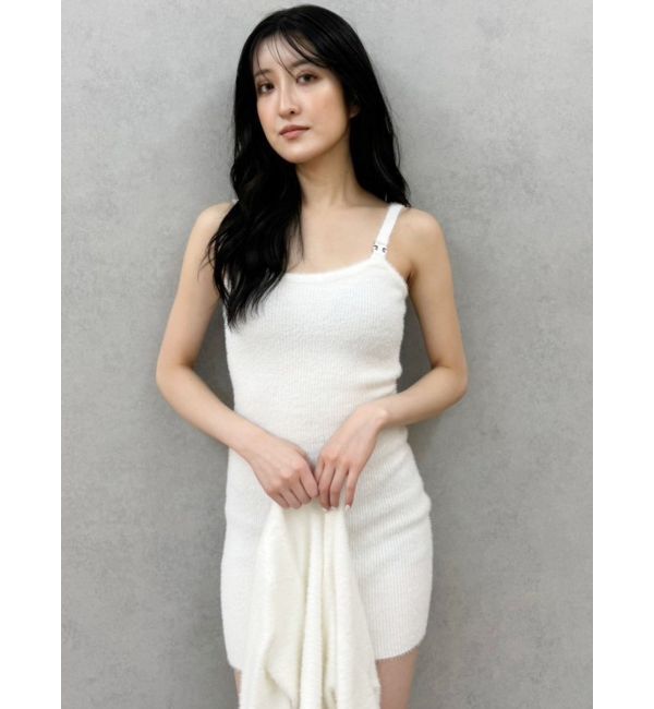 GYDA「Symmetry GYDAチャーム付きシャギーニットキャミワンピース【SETUP着用可】」|ワンピース|