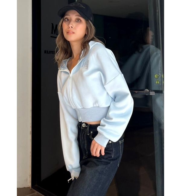 GYDA「GYGYラインストーンショートパーカー」|パーカー|