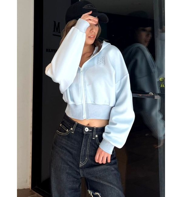 GYDA「GYGYラインストーンショートパーカー」|パーカー|