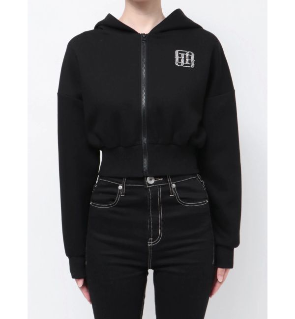 GYDA「GYGYラインストーンショートパーカー」|パーカー|