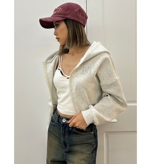 GYDA「GYGYラインストーンショートパーカー」|パーカー|