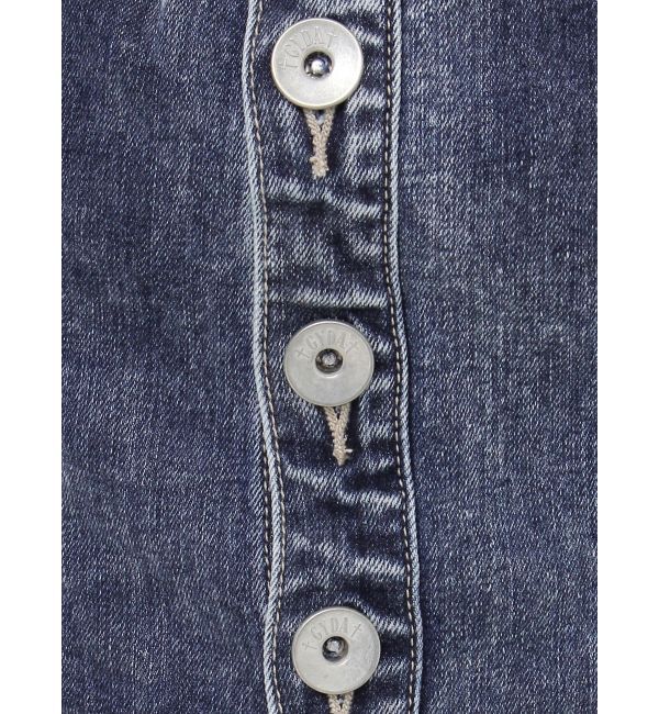 GYDA「ケミカルBACKリボンデニムロンパース」|オールインワン|