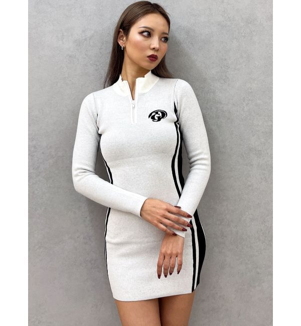 GYDA「GDサイドラインニットワンピース」|ワンピース|オフホワイト