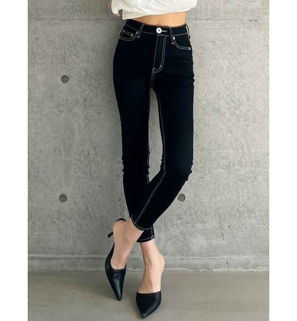 GYDA「【TINY】ミドルウエストワンウォッシュスキニーパンツ」|デニム|