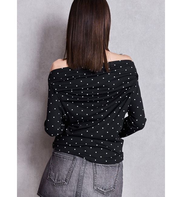 GYDA「ドットパターンオフショルトップス」|Tシャツ・カットソー|