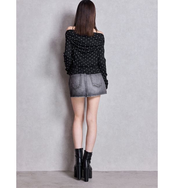 GYDA「ドットパターンオフショルトップス」|Tシャツ・カットソー|