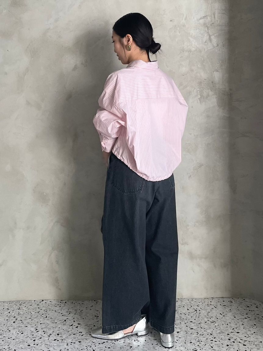 Mila Owen「【WEB限定00サイズ】ルーズフィットタックバギーデニムパンツ」|デニム|