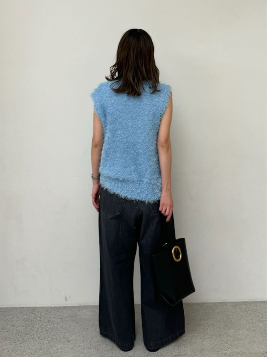 Mila Owen「【WEB限定00サイズ】ルーズフィットタックバギーデニムパンツ」|デニム|