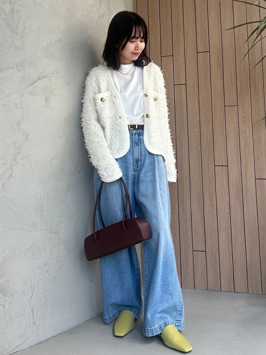 Mila Owen「【WEB限定00サイズ】ルーズフィットタックバギーデニムパンツ」|デニム|