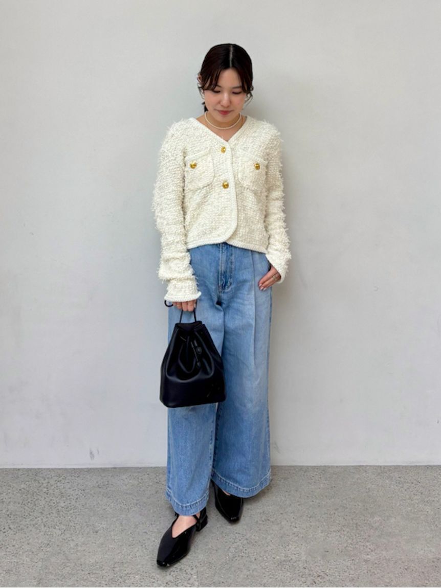 Mila Owen「【WEB限定00サイズ】ルーズフィットタックバギーデニムパンツ」|デニム|