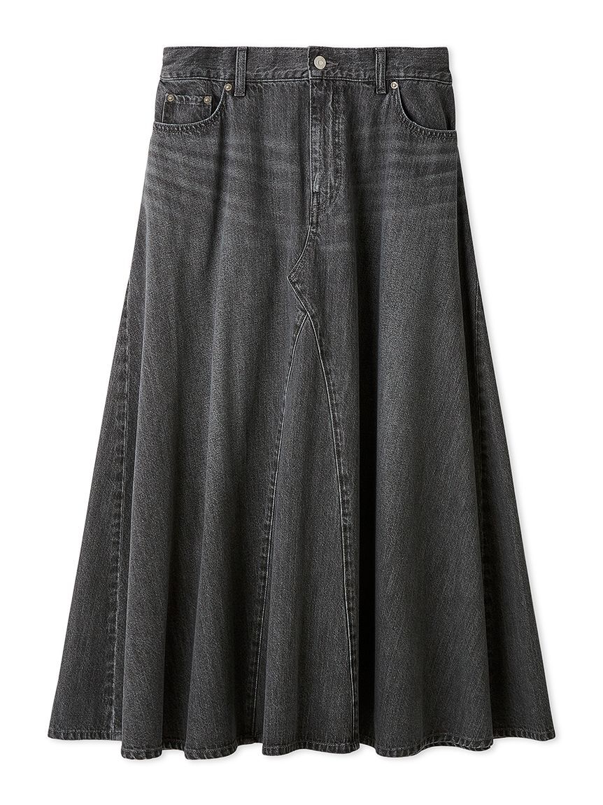 Mila Owen「後ろゴムマチデザインフレアデニムスカート【ウォッシャブル】」|スカート|