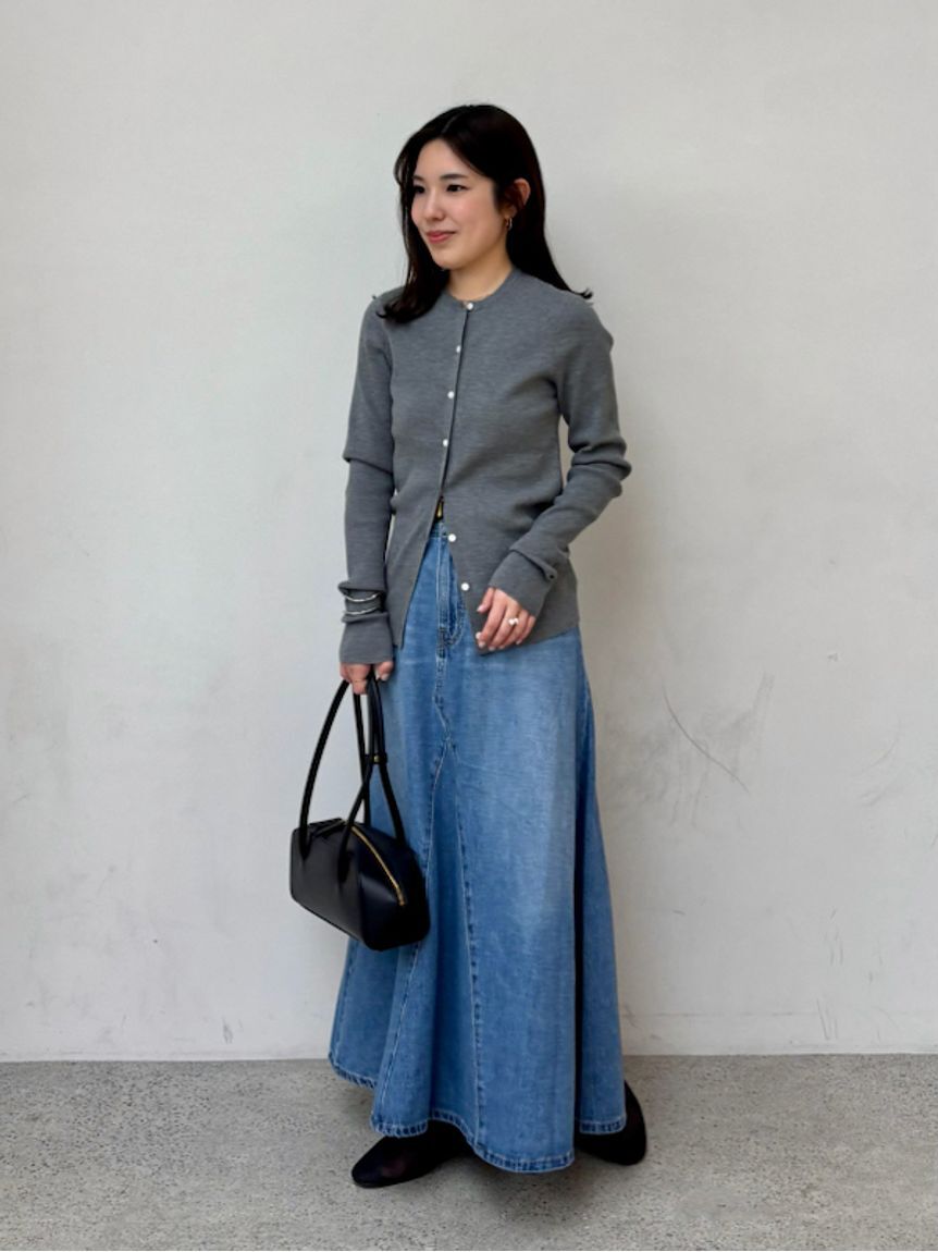 Mila Owen「後ろゴムマチデザインフレアデニムスカート【ウォッシャブル】」|スカート|BLU