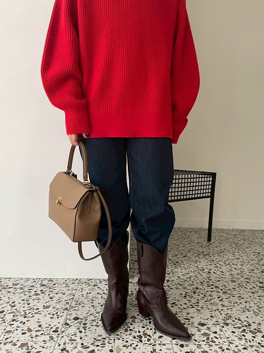 Mila Owen「細ベルト付きストレートデニムパンツ」|デニム|