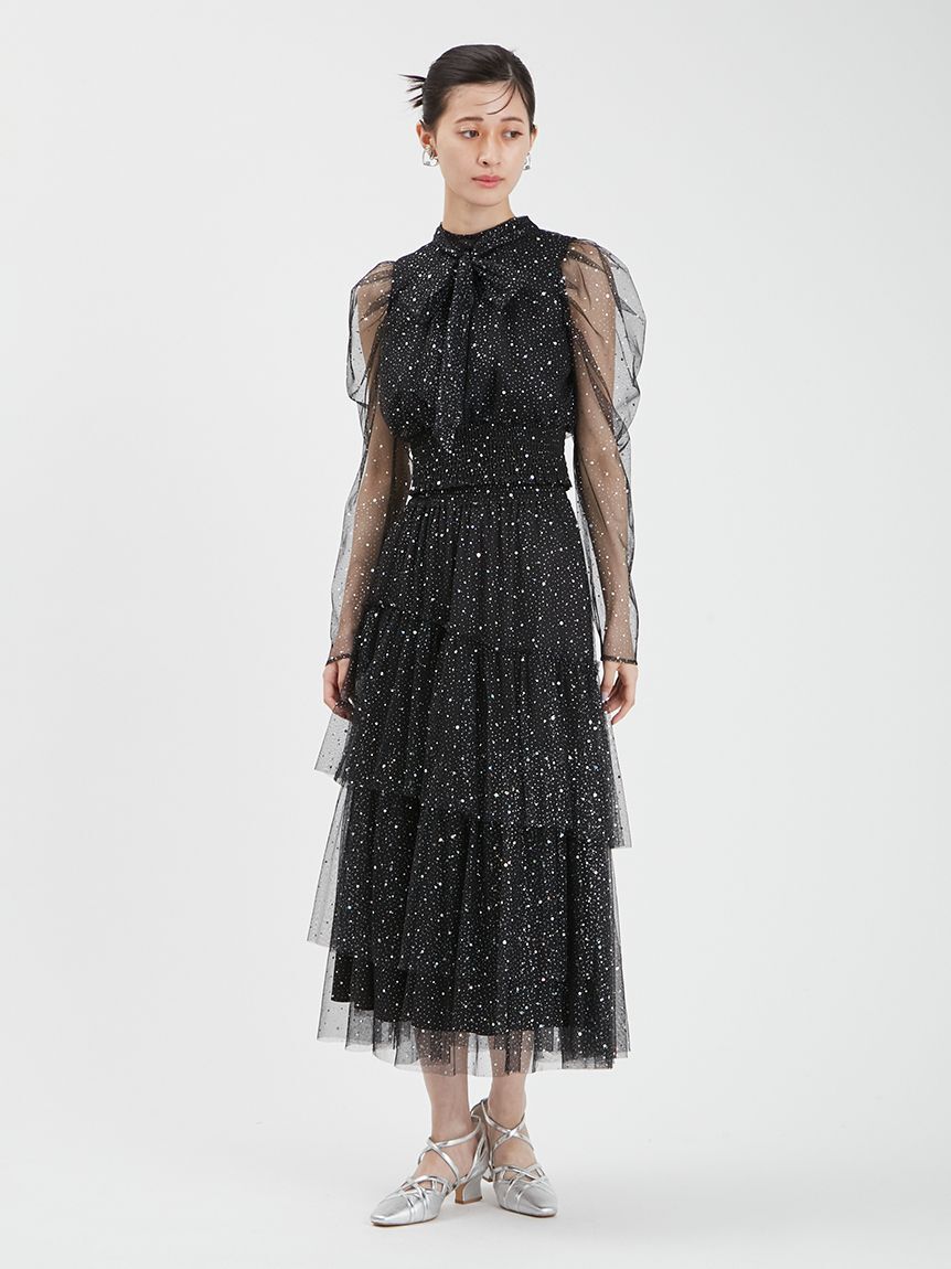 FURFUR「【WEB・一部店舗限定カラー】セパレートラメチュールドレス」|ドレス|