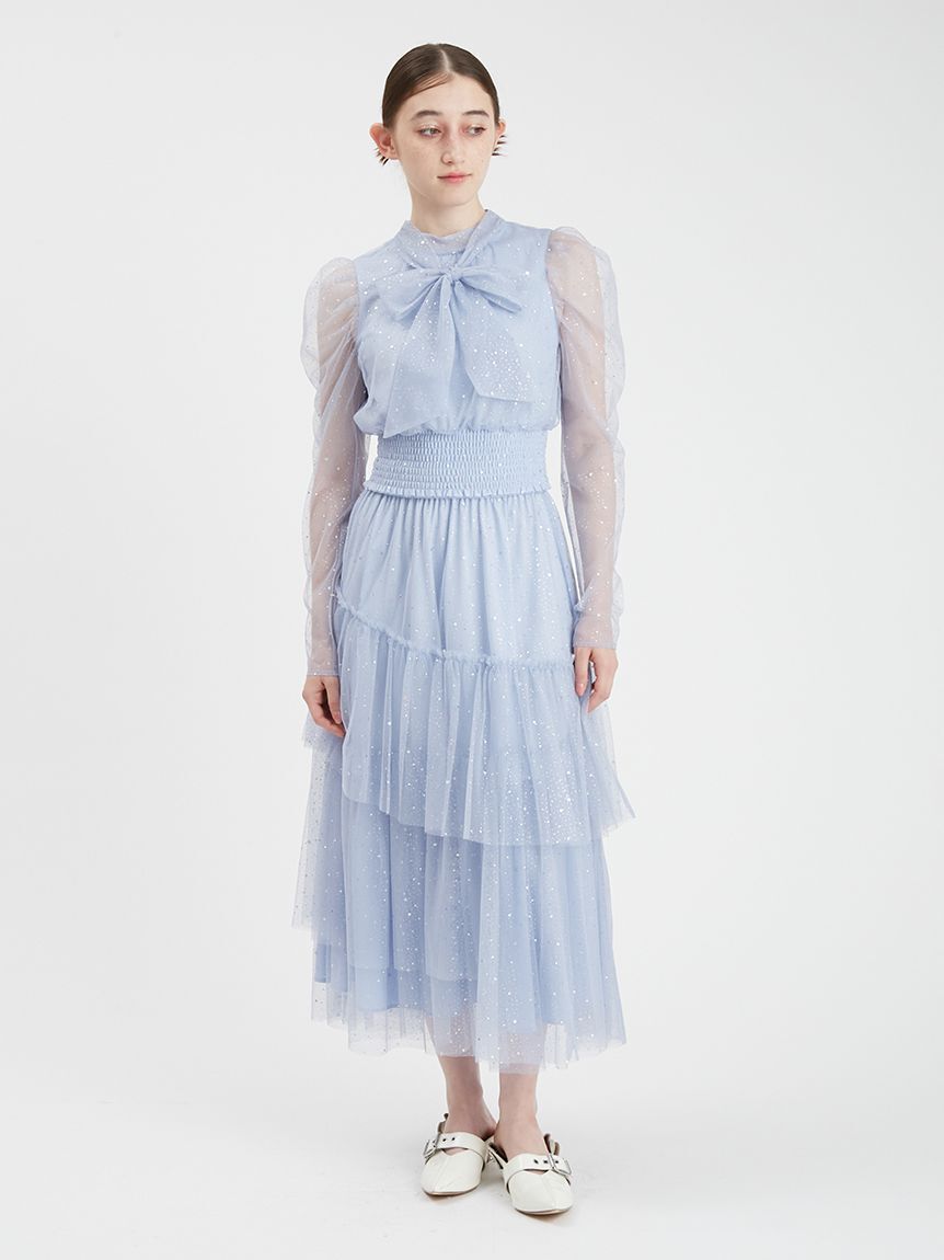 FURFUR「【WEB・一部店舗限定カラー】セパレートラメチュールドレス」|ドレス|