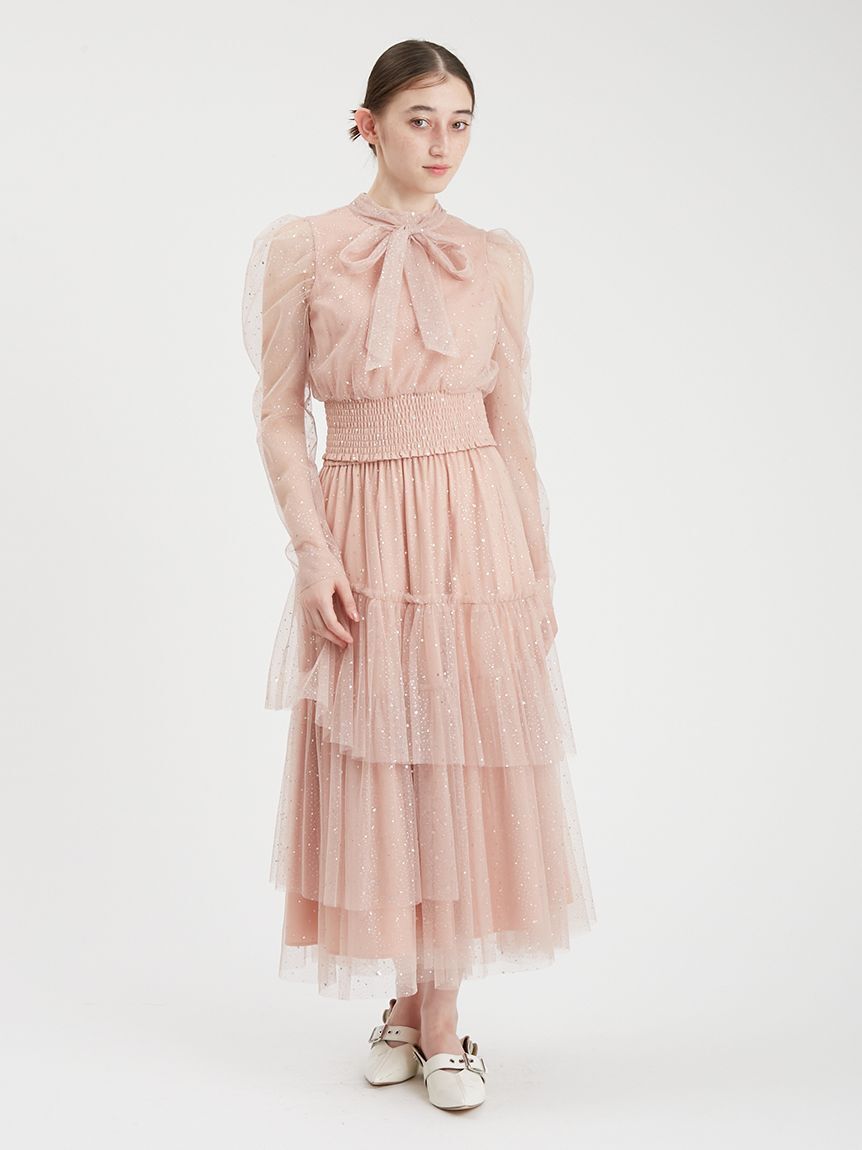 FURFUR「【WEB・一部店舗限定カラー】セパレートラメチュールドレス」|ドレス|PNK