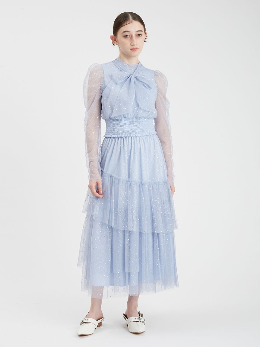 FURFUR「【WEB・一部店舗限定カラー】セパレートラメチュールドレス」|ドレス|LBLU