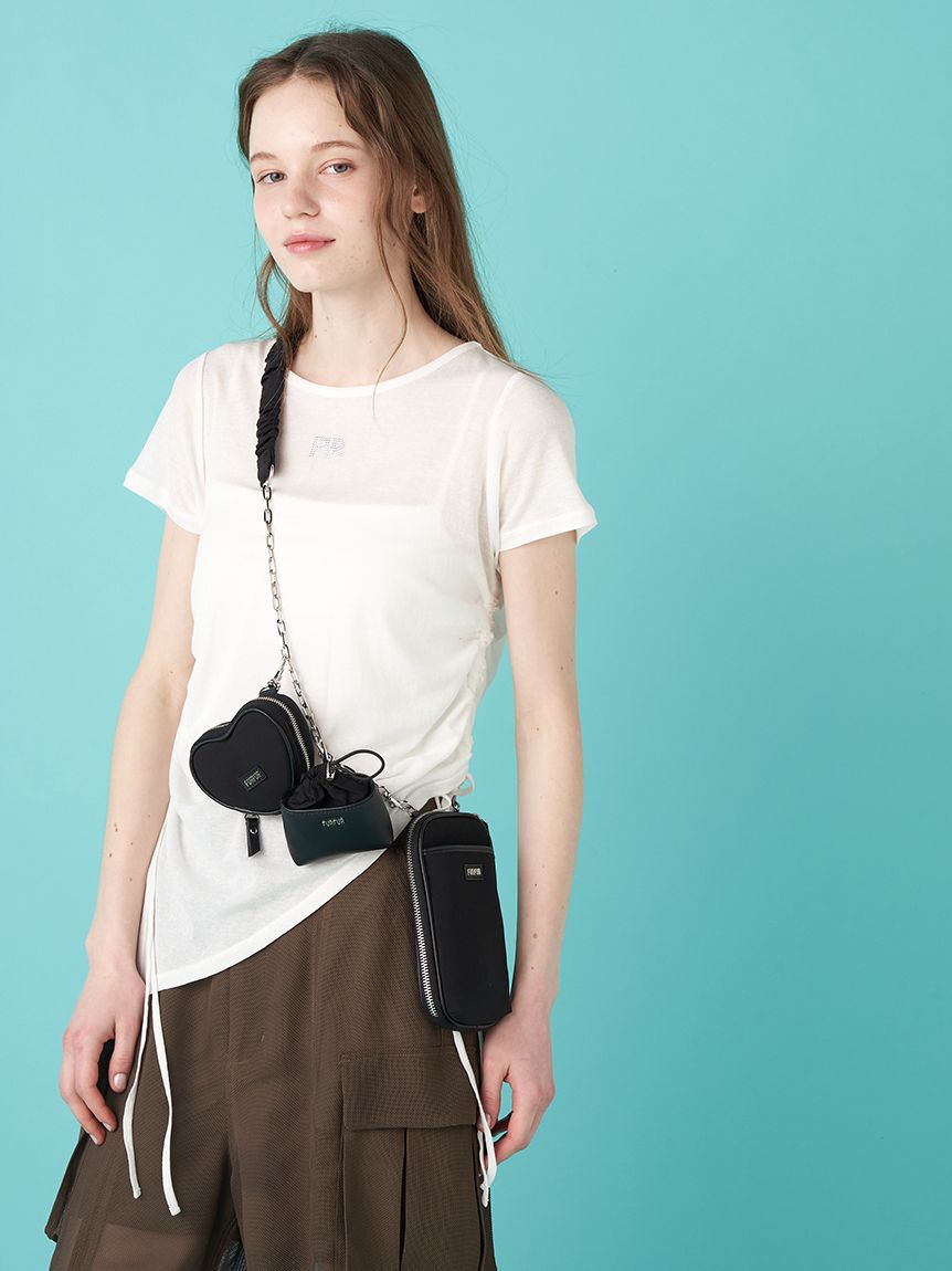 FURFUR「【WEB限定カラー】クリスタルロゴアシンメトリーTシャツ」|Tシャツ・カットソー|