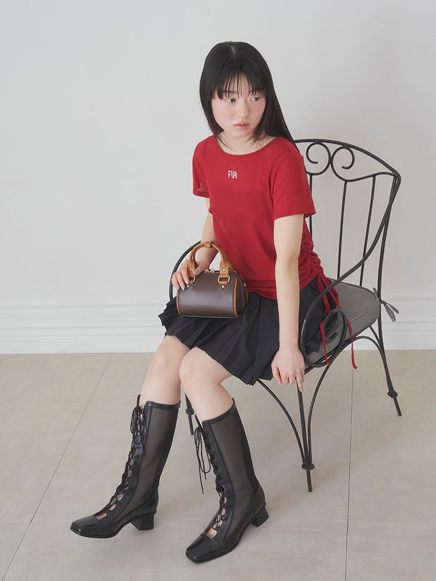 FURFUR「【WEB限定カラー】クリスタルロゴアシンメトリーTシャツ」|Tシャツ・カットソー|