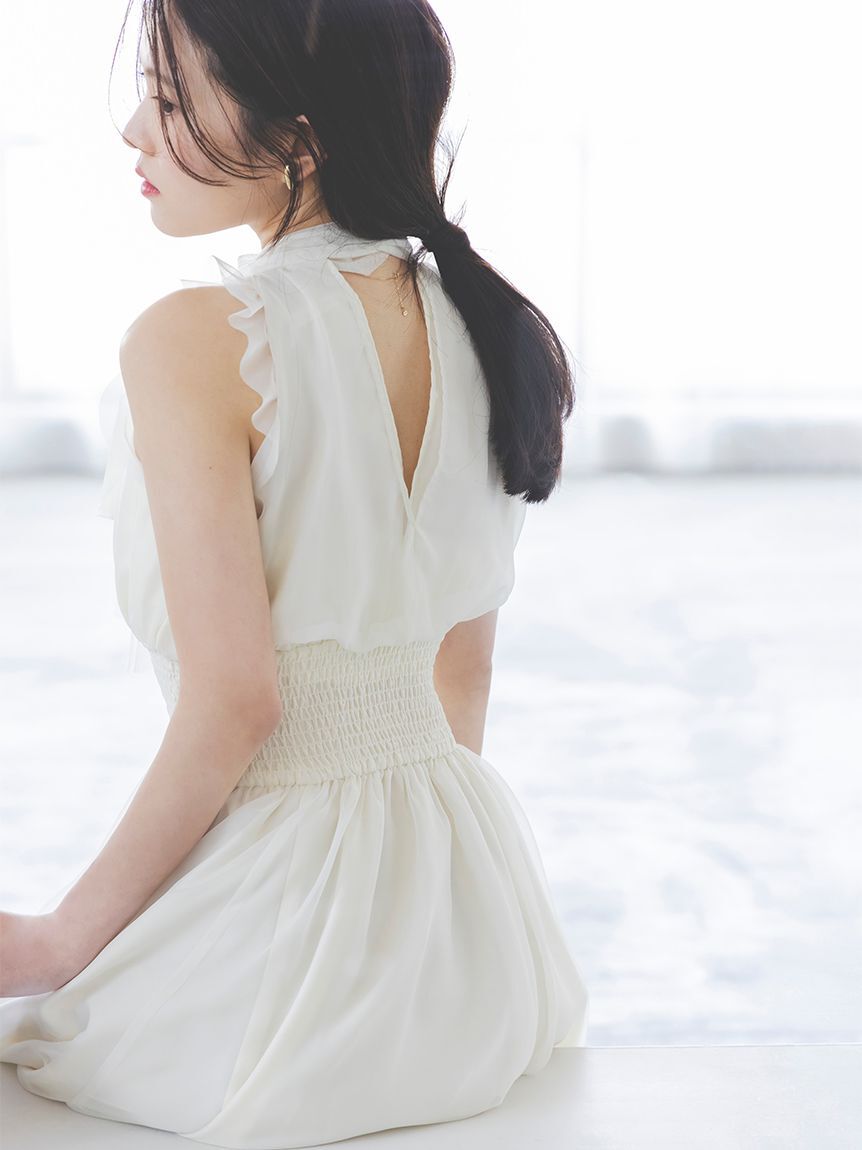 SNIDEL「バックリボンシフォンワンピース」|ワンピース|