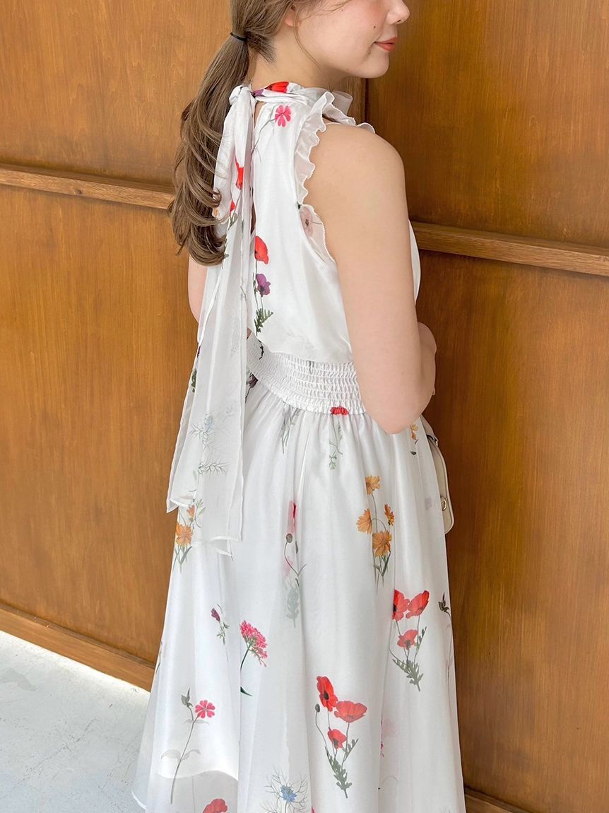 SNIDEL「バックリボンシフォンワンピース」|ワンピース|