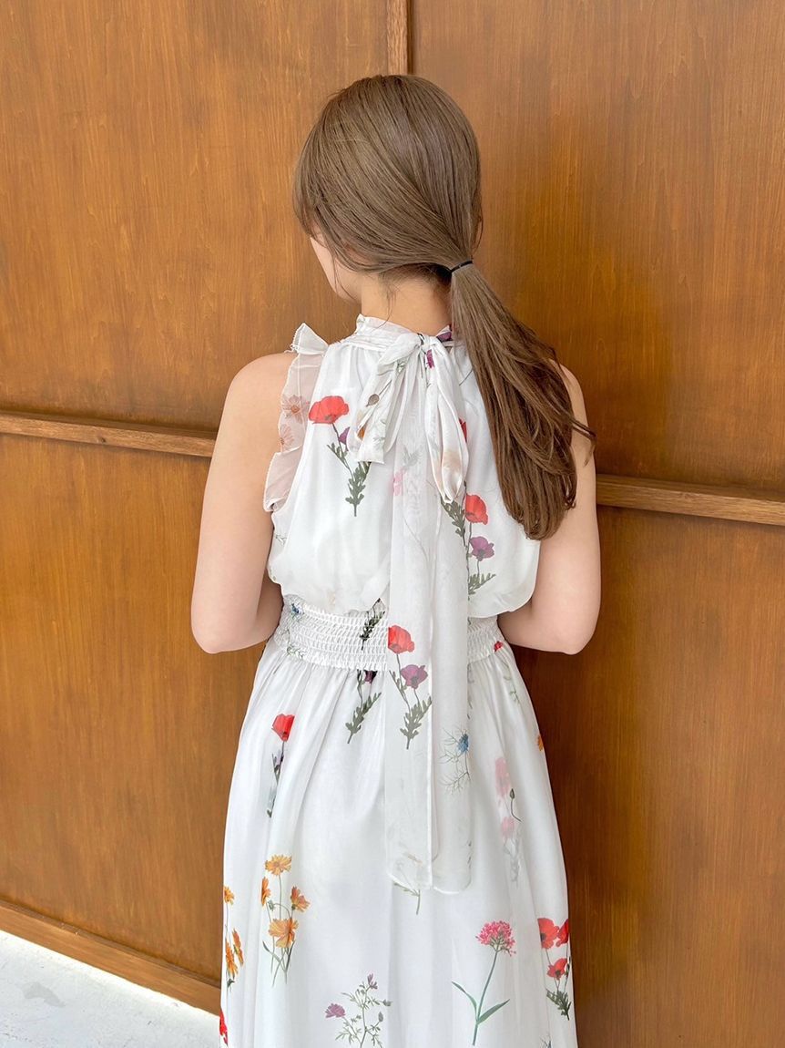 SNIDEL「バックリボンシフォンワンピース」|ワンピース|