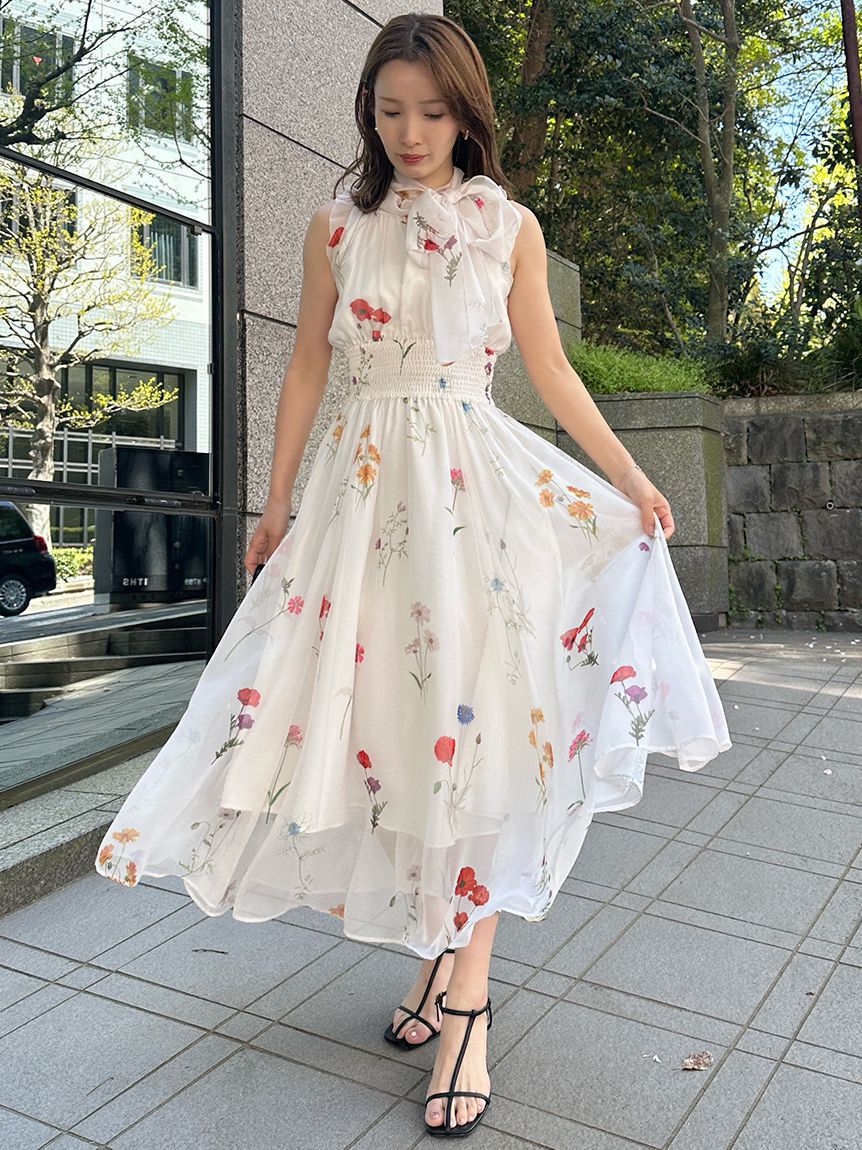 SNIDEL「バックリボンシフォンワンピース」|ワンピース|