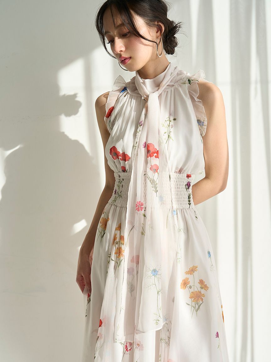 SNIDEL「バックリボンシフォンワンピース」|ワンピース|