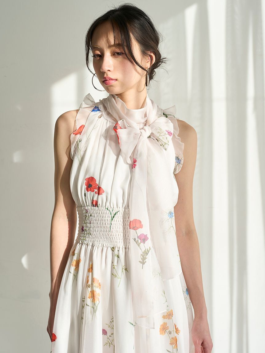 SNIDEL「バックリボンシフォンワンピース」|ワンピース|