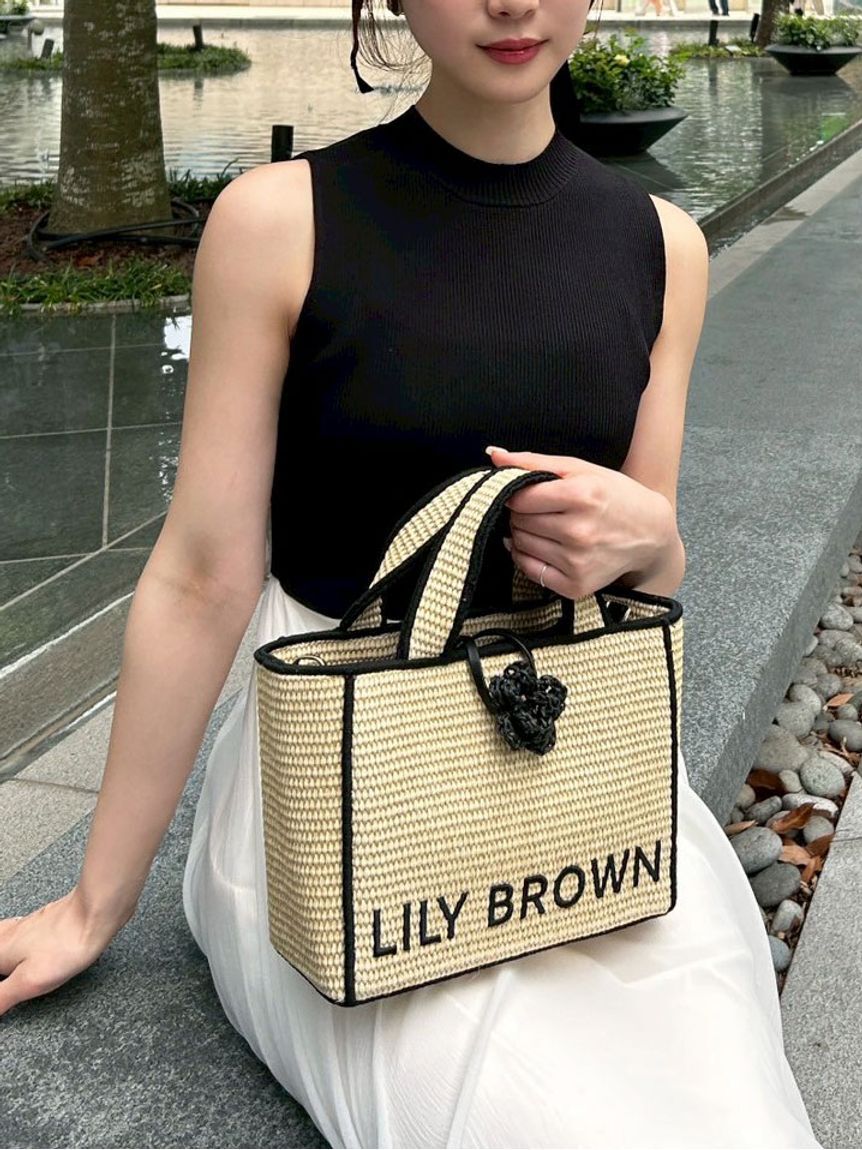 LILY BROWN「【限定カラー】【LILY BROWN&times;MARY QUANT】ジュートロゴトート」|トートバッグ|