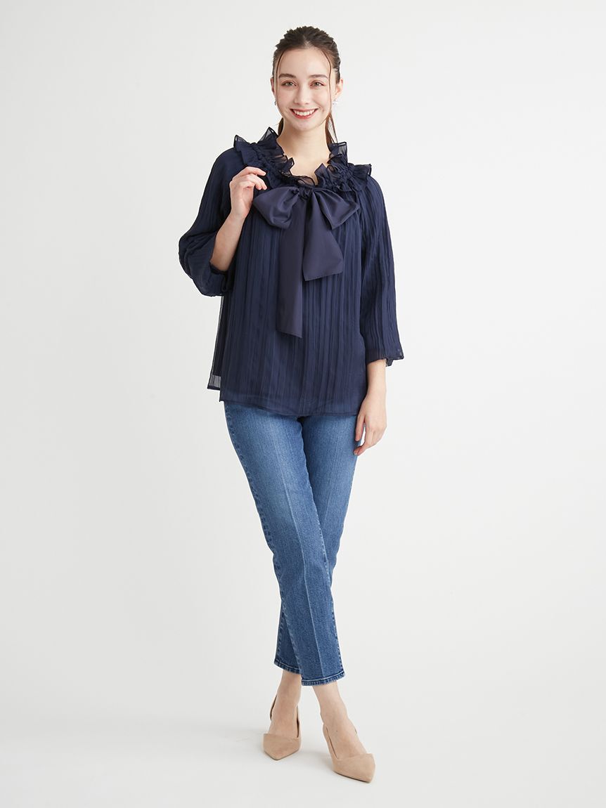 CELFORD「ハイライズ美脚ストレッチテーパードデニムパンツ」|デニム|